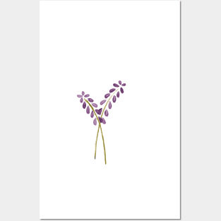 Purple Flower Watercolor Posters and Art